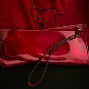 Christian Louboutin Loubi Twist Patent Zip Clutch Bag